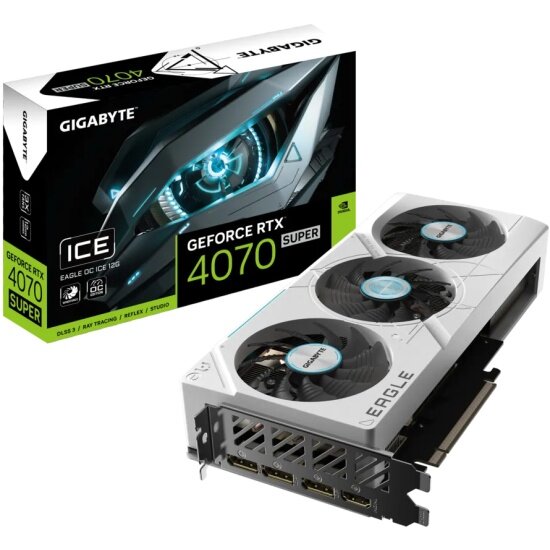 Видеокарта Gigabyte GeForce RTX 4070 SUPER EAGLE OC ICE 12G