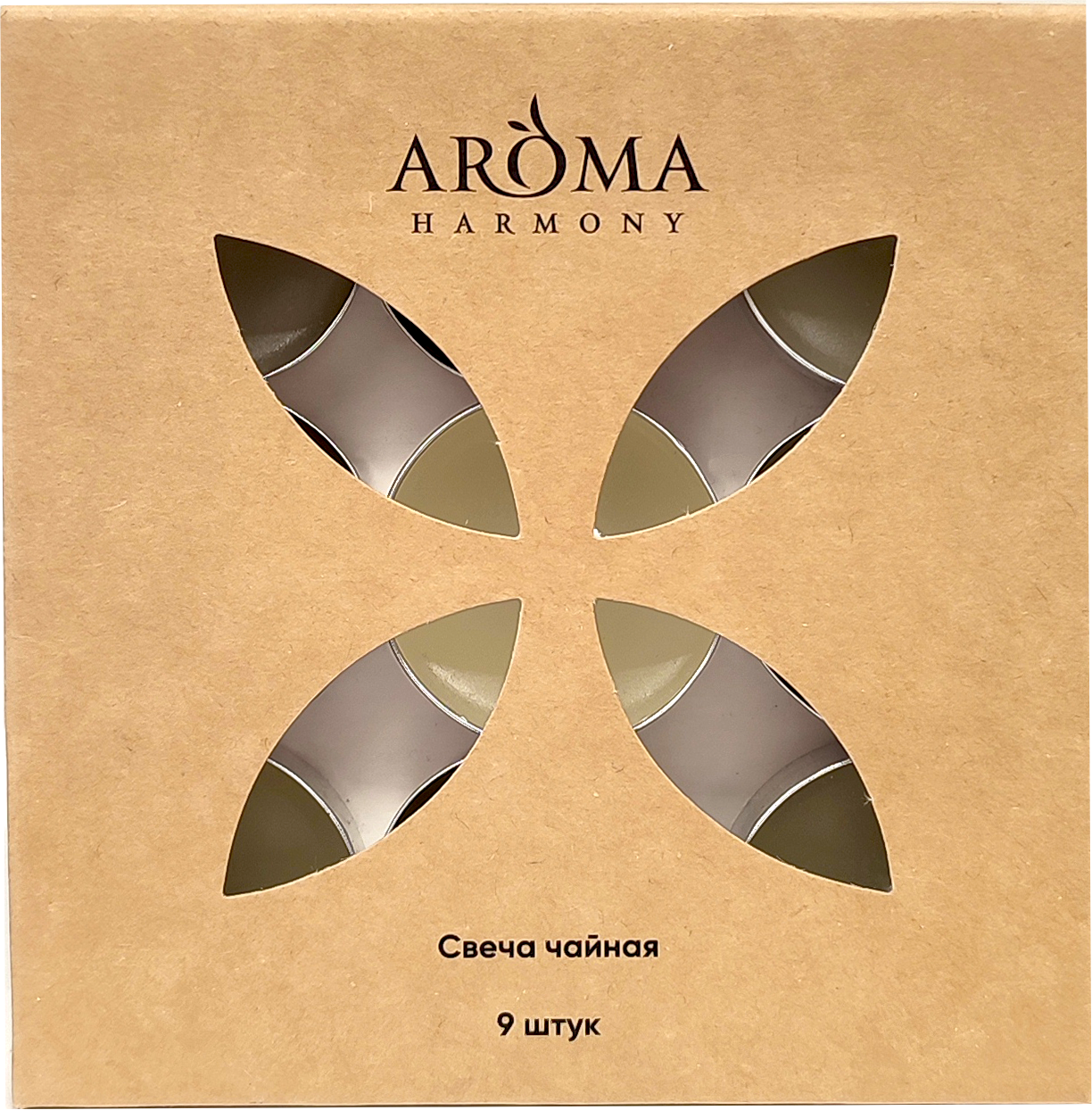 фото Свеча Aroma Harmony чайная неароматическая 9шт