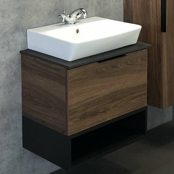 фото Comforty Тумба с раковиной Comforty Штутгарт 60 подвесная, дуб тёмно-коричневый