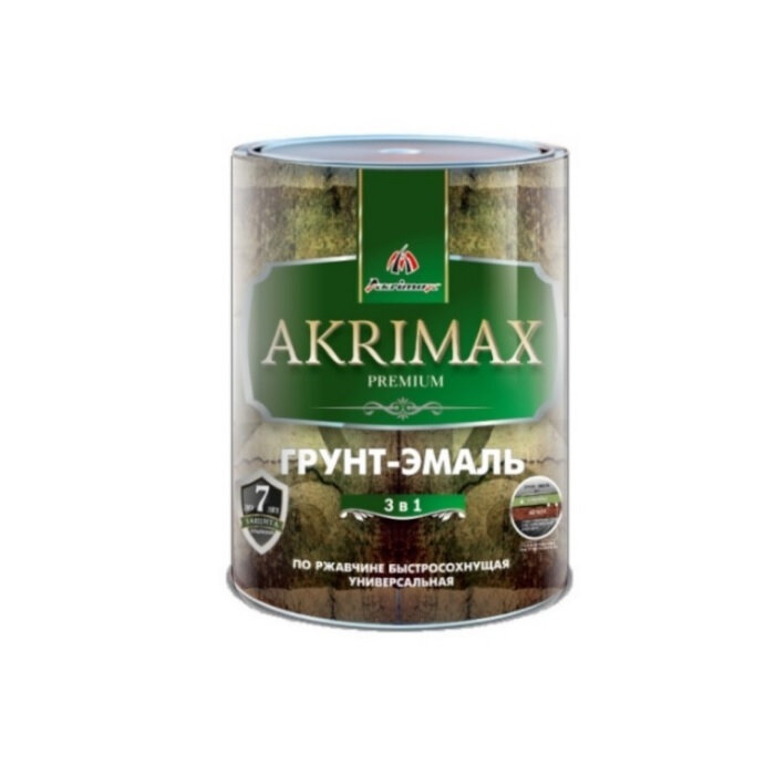 фото Грунт-эмаль 3в1 глянцевая Akrimax-Рremium, зеленая 0.8 кг, 55600166