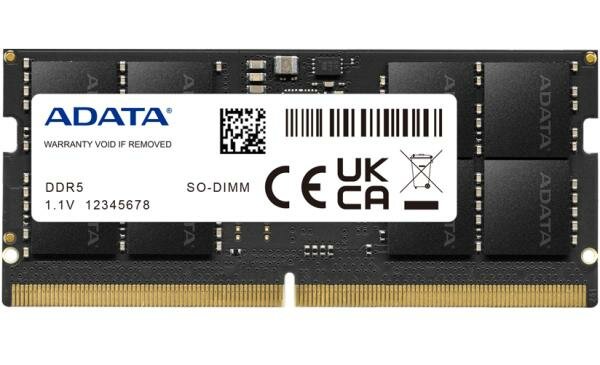 Оперативная память для ноутбука 8Gb (1x8Gb) PC5-38400 4800MHz DDR5 SO-DIMM CL40 ADATA AD5S48008G-S AD5S48008G-S