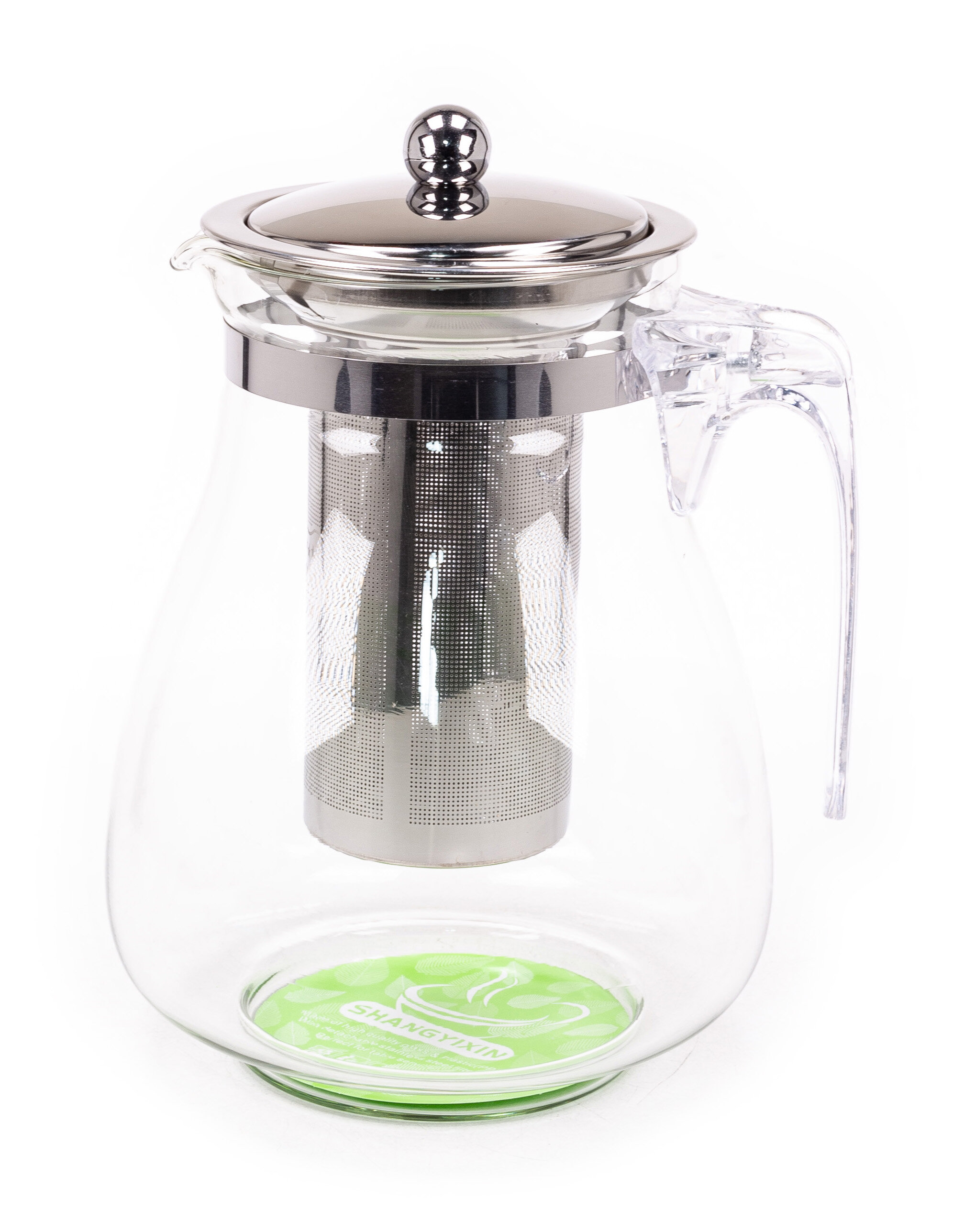 Чайник заварочный стеклянный Astell / Астел прозрачный с фильтром 1.8л / посуда для чая