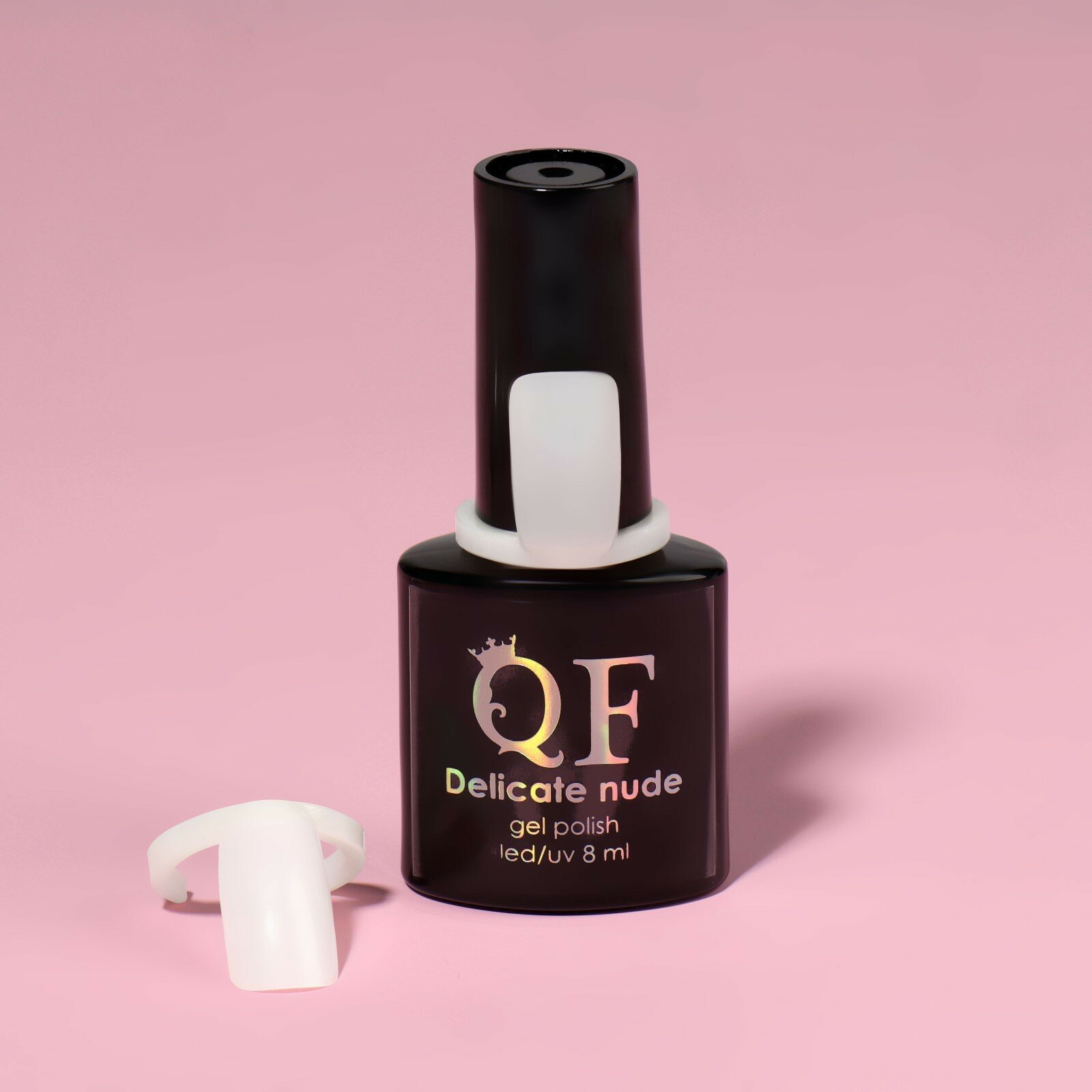 фото Палитра для лаков на баночку «Ноготки», d - 2 см, 50 шт, форма мягкий квадрат, цвет слоновая кость