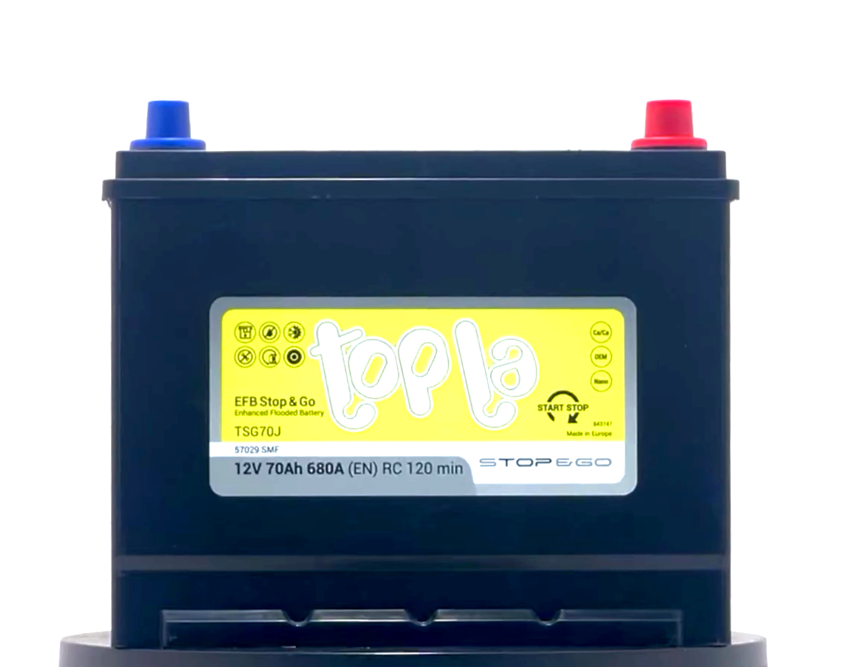 Автомобильный аккумулятор Topla EFB Stop&Go 6СТ-70.0 (57029) яп. ст/бортик 260/173/225