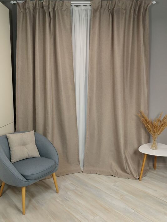 фото Комплект штор блэк-аут Linen Way бежевый 145х270