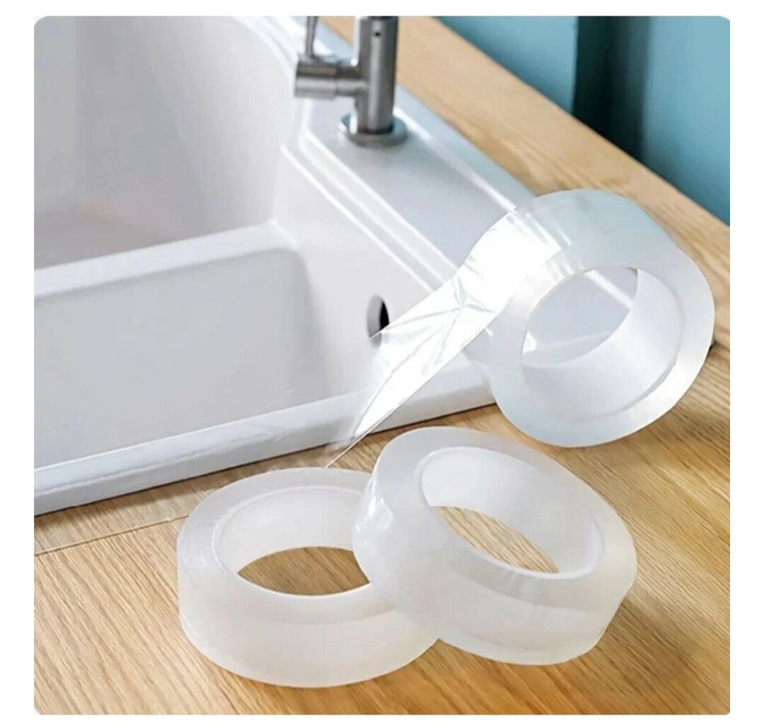 Защитная бордюрная лента для ванны, кухни, раковины, плиты. Прозрачная самоклеящаяся водостойкая клейкая лента.