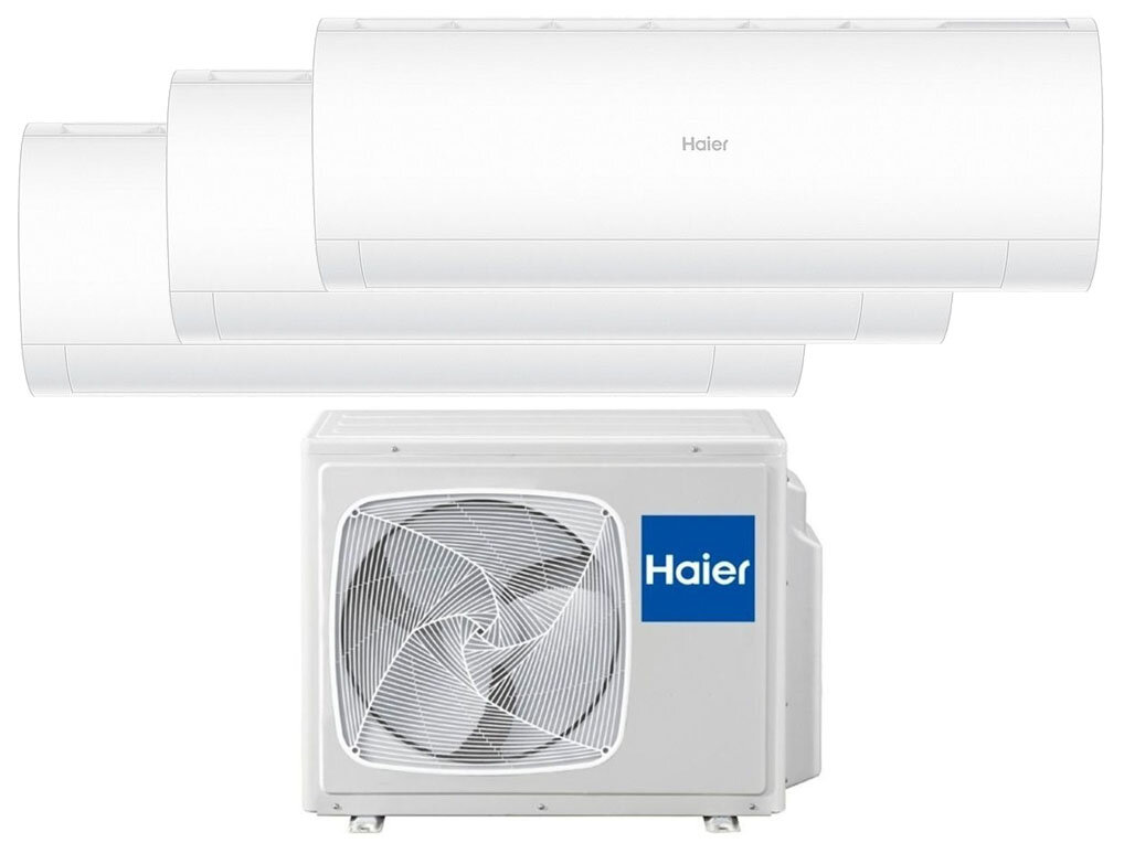 Мульти сплит-система Haier на 3 комнаты 3U55S2SR5FA + AS07TS6HRA-M*3шт (60м2)