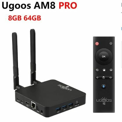 Ugoos AM8 pro 8 64 гб +Dvb-t2 тюнер с установленными приложениями для бесплатного просмотра ТВ и фильмов