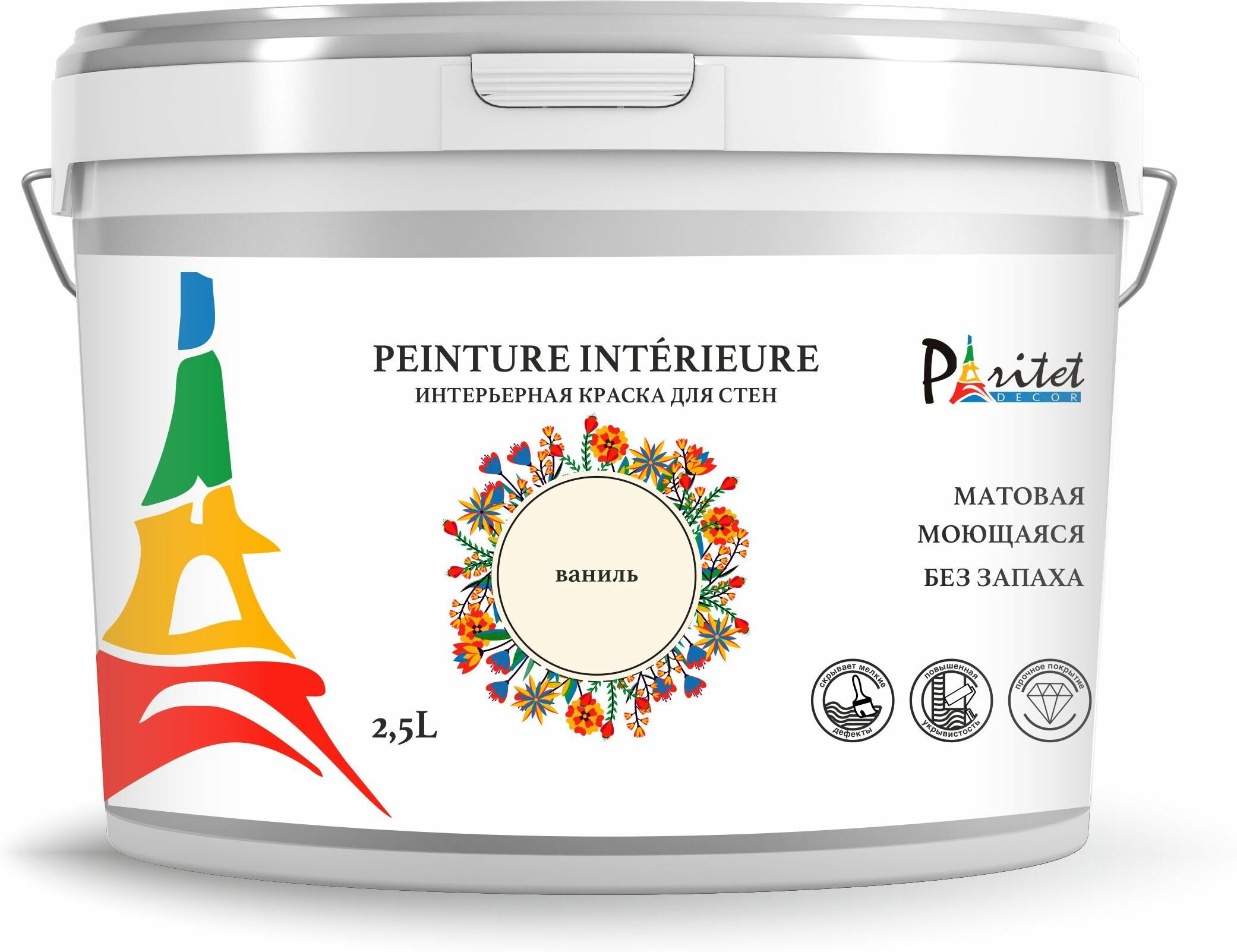 фото Краска интерьерная PARITET 2,5л цвет: ваниль
