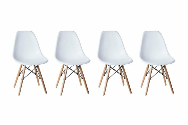 Комплект стульев "DSW" 4 шт - ножки Светлый бук / Белый (W-02)