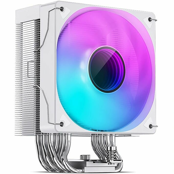 Кулер JONSBO CR-1000 V2 PRO Color White LGA1700/1200/115X/AM5/AM4 (230W PWM120mm LED Fan6 тепловых трубок белый4-pin)