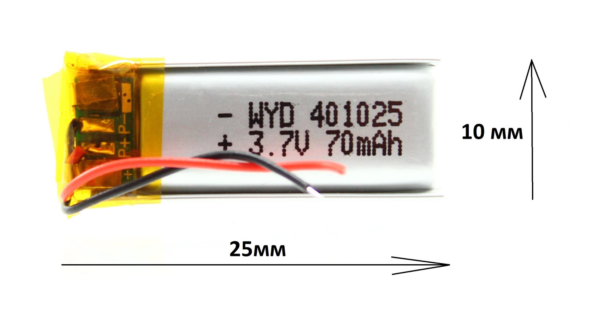 Аккумулятор универсальный 401025 (40*10*25 мм) 70 mAh