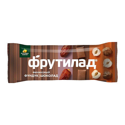 Фруктовая Энергия, Батончик финиковый с фундуком и шоколадом Фрутилад, 3 штуки