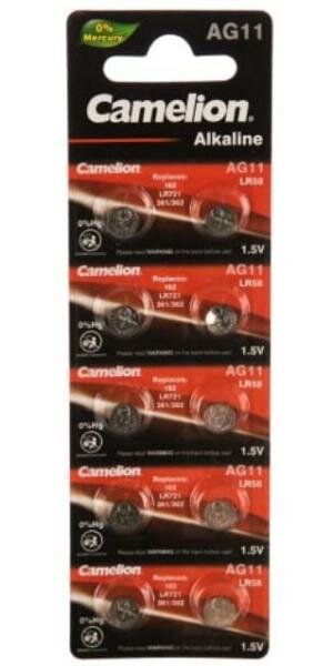 Camelion G11 BL-10 Mercury Free (AG11-BP10(0%Hg), 362A/LR721/162 батарейка для часов) (10 шт. в уп-ке)