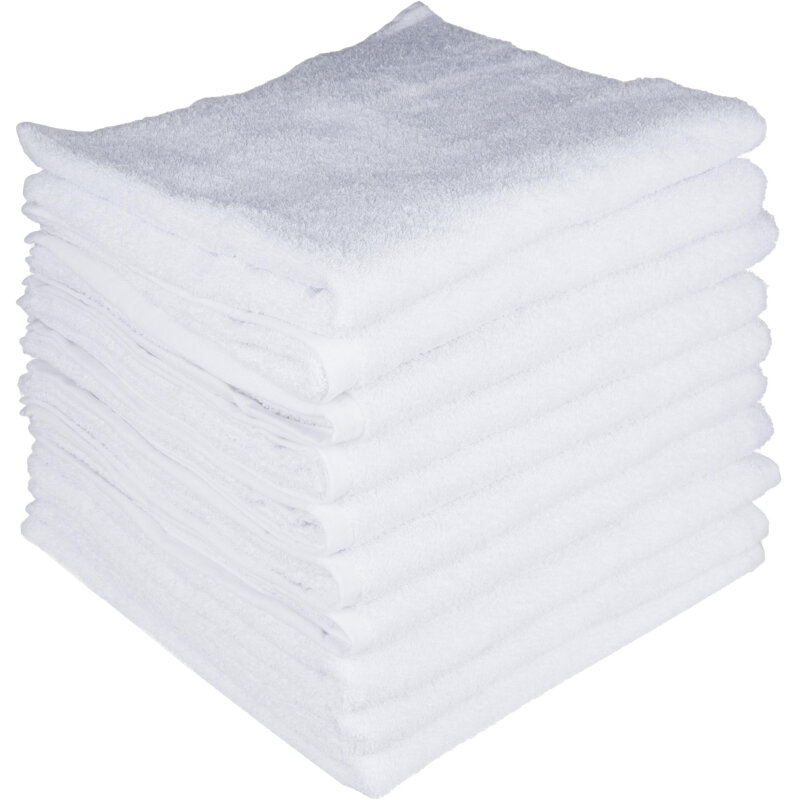 фото Набор полотенец махровых Luscan 140 ПЛ 450г/м2, белый 10шт/уп