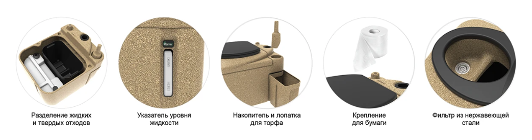 Туалет торфяной Rostok Eco Песочный гранит - фотография № 7