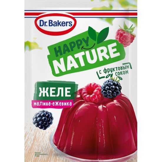 Желе Dr.bakers Happy Nature со вкусом малины и ежевики 41 г