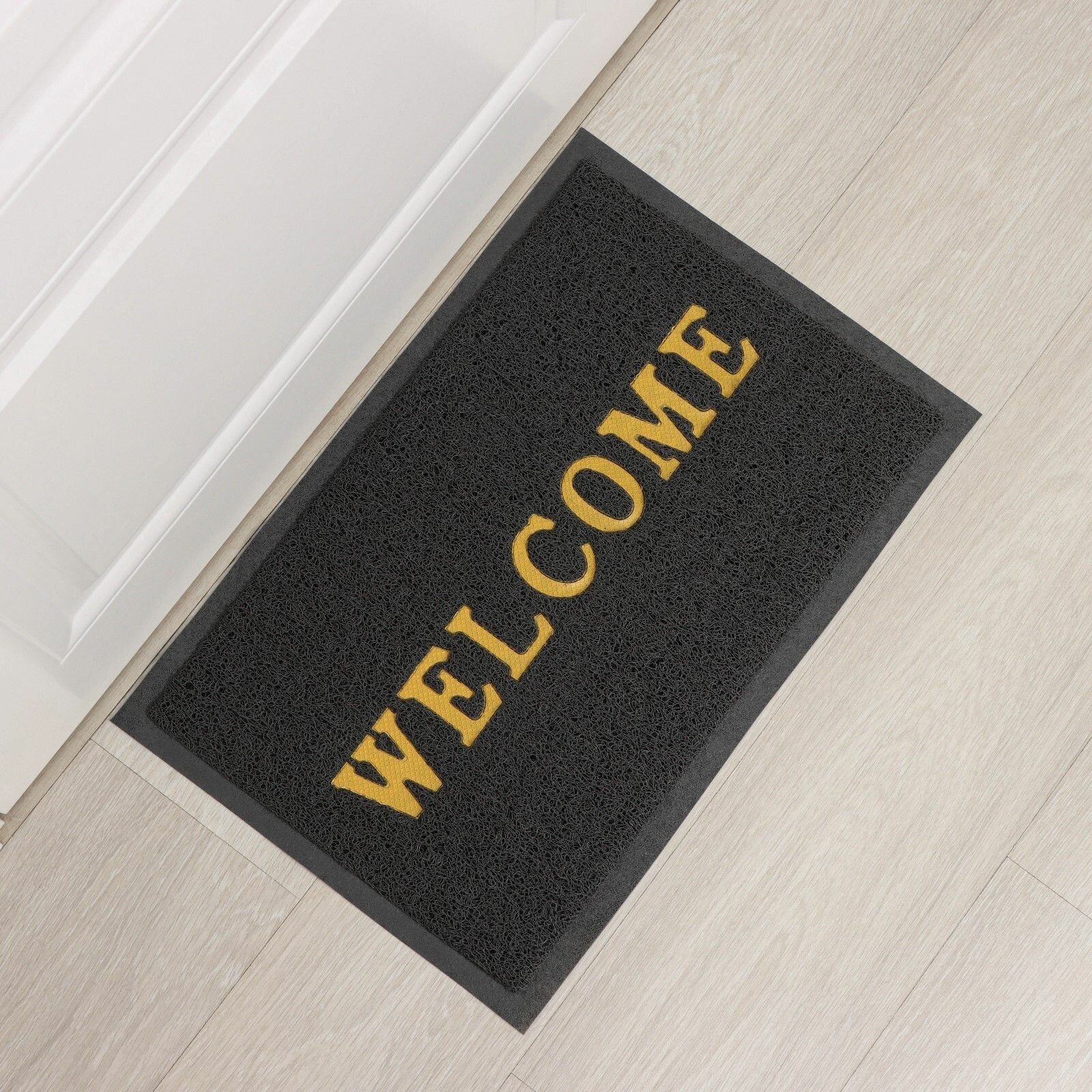 фото Серый придверный коврик Welcome с окантовкой (38х58 см)