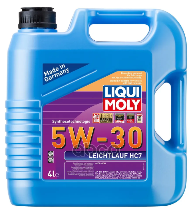 LIQUI MOLY Нс-Синт. Мот.масло Leichtlauf Hc 7 5W-30 A3/B4 (4Л)