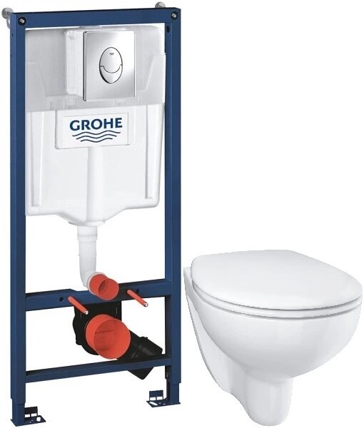 Комплект подвесной унитаз Grohe Bau Ceramic 39351000 + система инсталляции Grohe 38721001