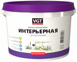 VGT / ВГТ ВД-АК-2180 Краска акриловая для стен белоснежная 15кг