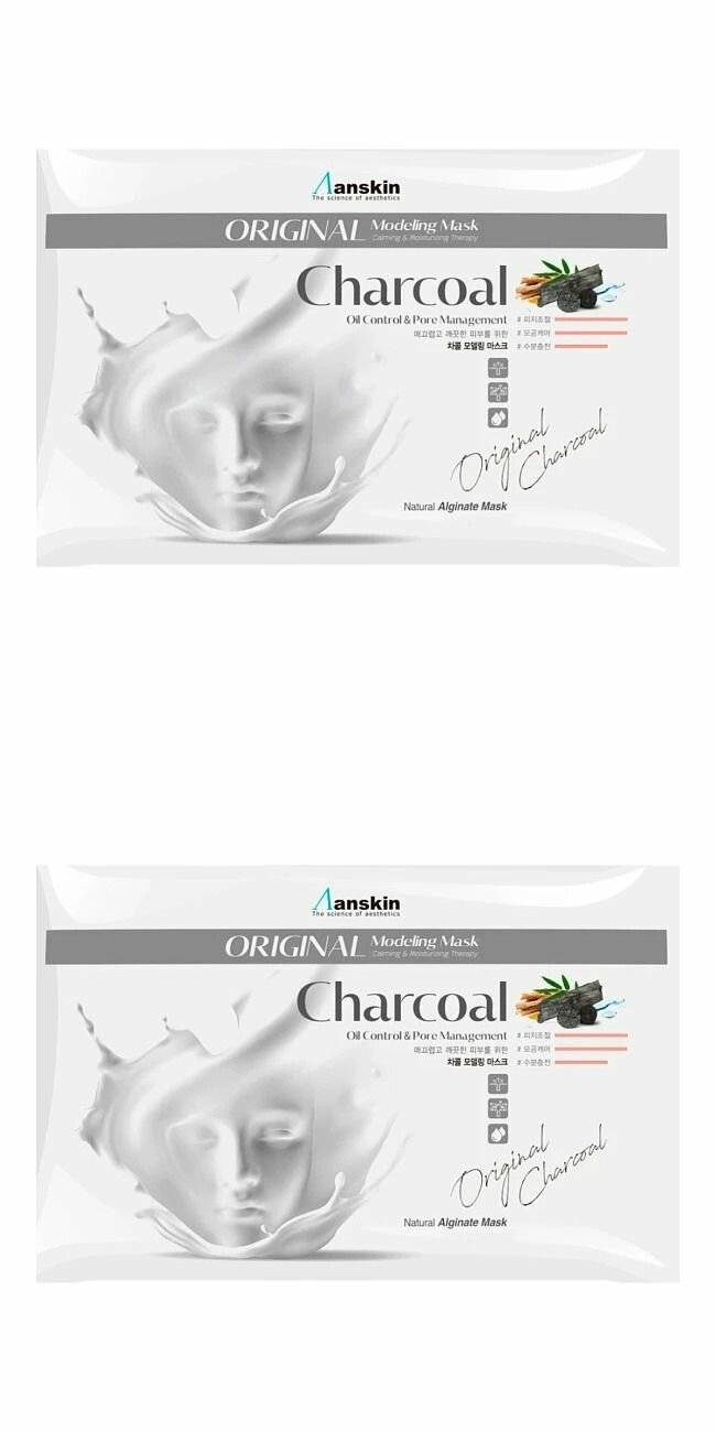 Anskin Маска Charcoal Modeling Mask, 500 гр, 2 шт.