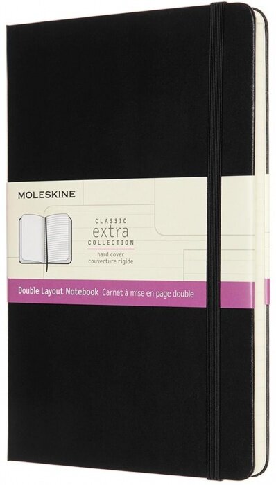 Блокнот Moleskine Classic Double 240стр линейка/без разлиновки твердая обл черн nb313hbk - фото №1