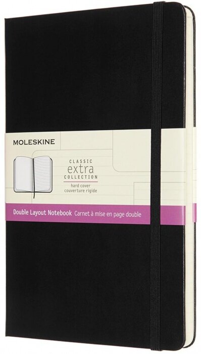 Moleskine NB313HBK Блокнот moleskine classic double, large 130х210 мм, 240 стр., линейка / нелинованный, твердая обложка, черный