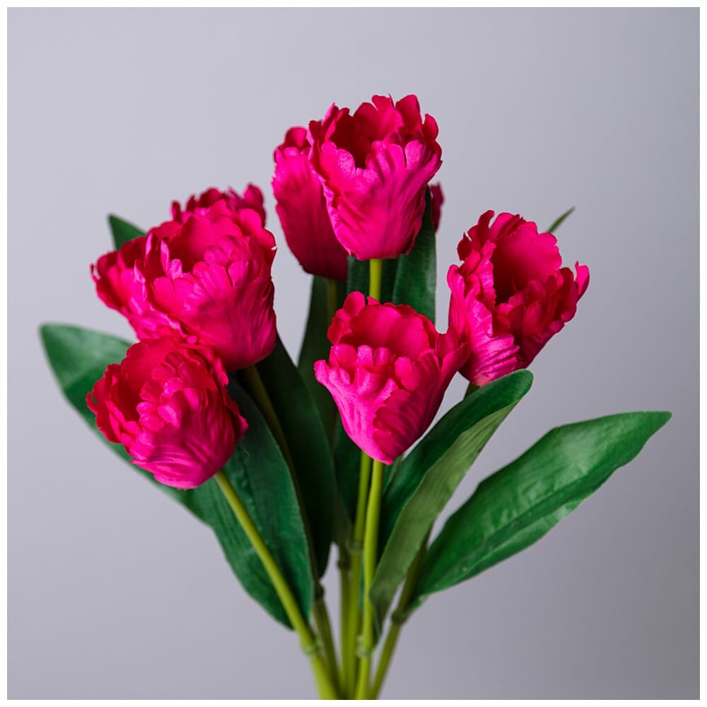 Букет искусственный из 9 тюльпанов длина 44см цвет малиновый KSG-535-337