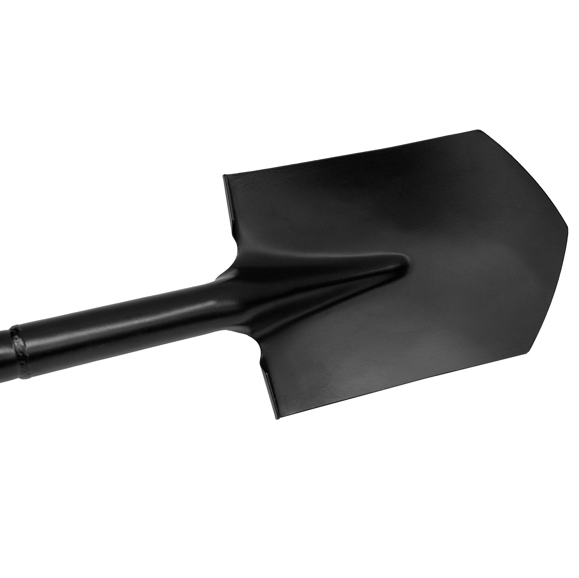 Лопата острая со стальной ручкой, порошковое покрытие черного цвета - фотография № 3