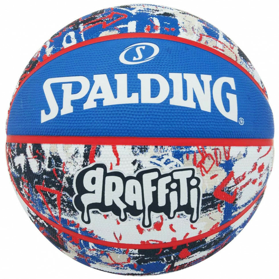 Мяч баскетбльный SPALDING Graffiti р.7, сине-красно-белый