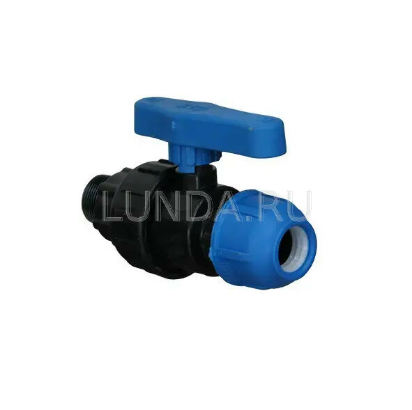 фото Шаровой кран компрессионный 20x1/2" НР, РосТурПласт 17449