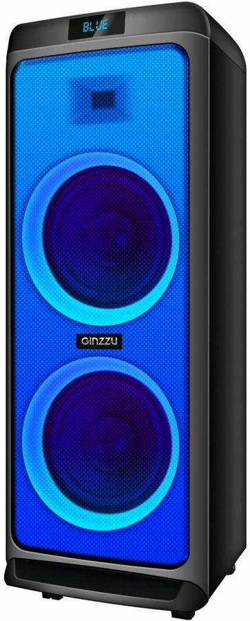 Музыкальный центр Ginzzu GM-205, 120Вт, с караоке, Bluetooth, FM, USB, micro SD, черный,