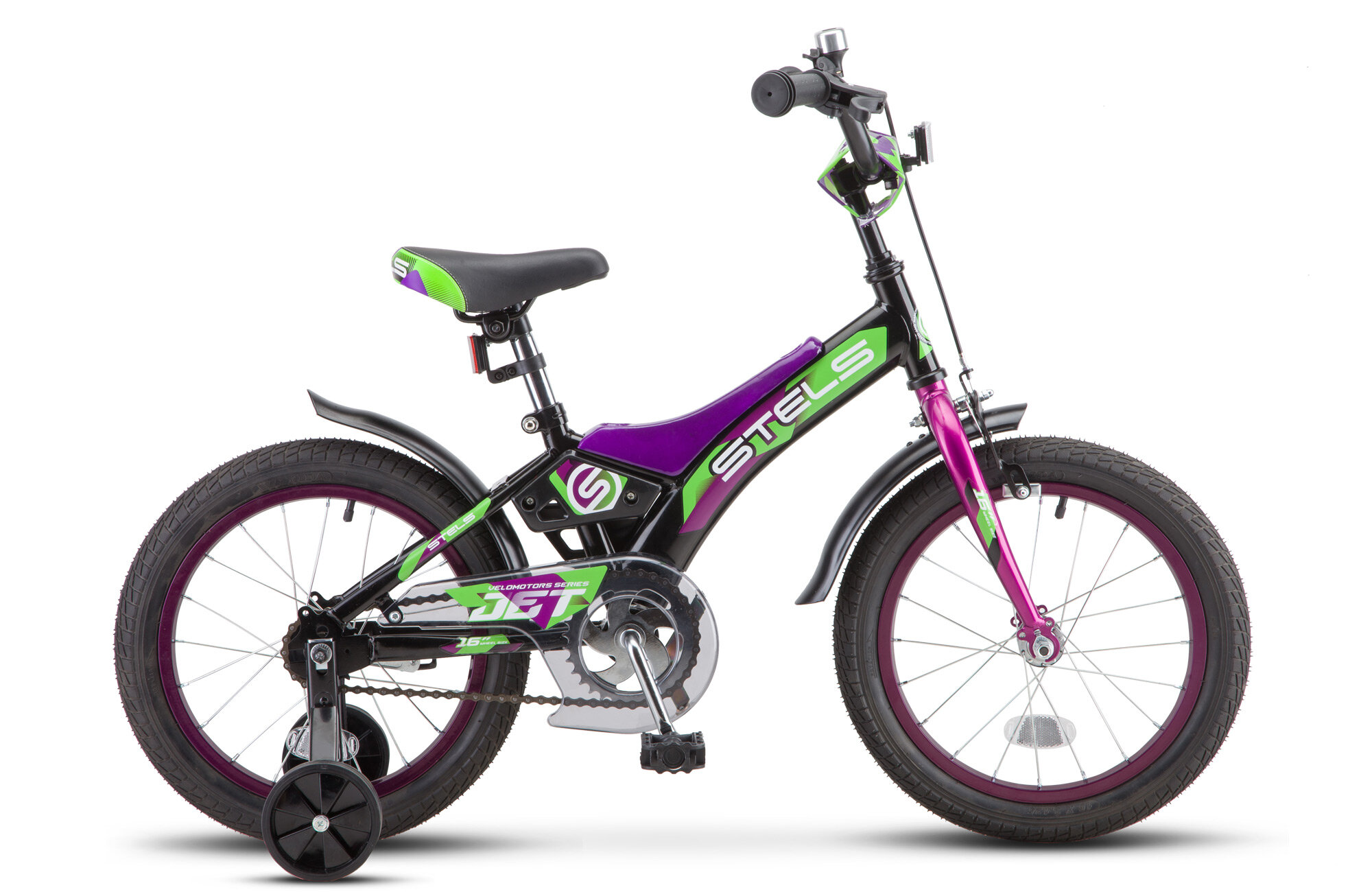 Велосипед 16" Stels Jet Z010 Черный для девочки и мальчика от 4 до 6 лет на рост 100-125 см