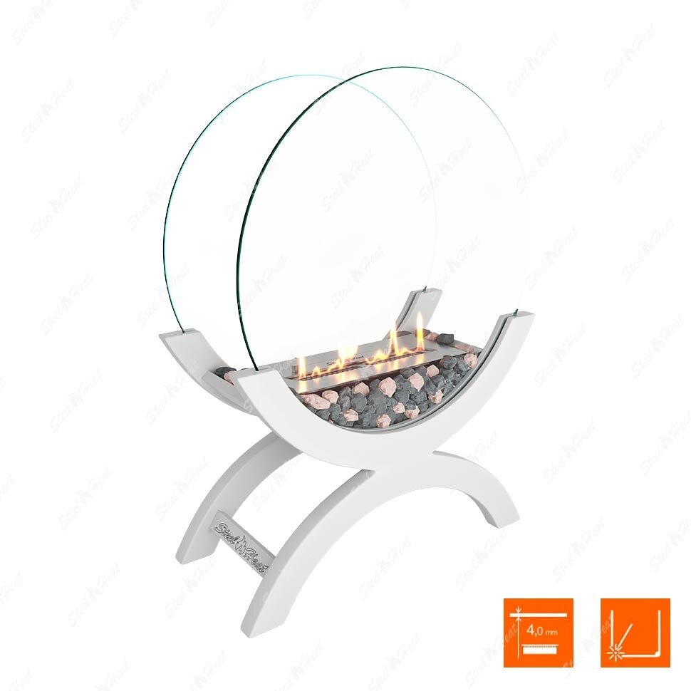 фото Биокамин напольный SteelHeat WOOD 600 NPW600/WHITE Белый