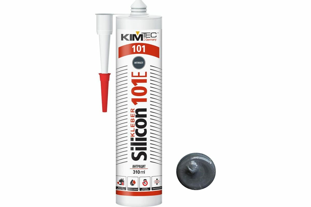 фото Герметик силиконовый 101 антрацит 310 мл KIM TEC
