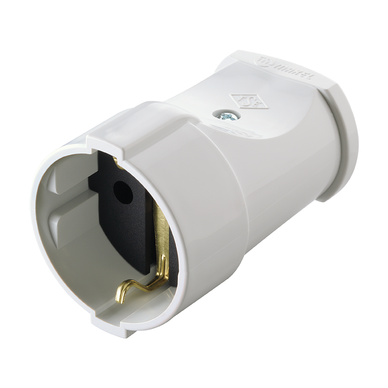 фото Розетка штепсельная с/з белая 16А 10003 Makel