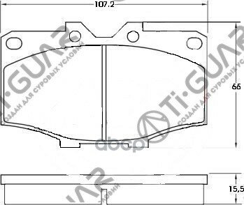 Тормозные Колодки Tg-1086C/Pf-1086* Ti·guar Toyota Hilux 83-89, Landcruiser J60, J70 Передние Диск. Ti-Guar арт. TG1086C