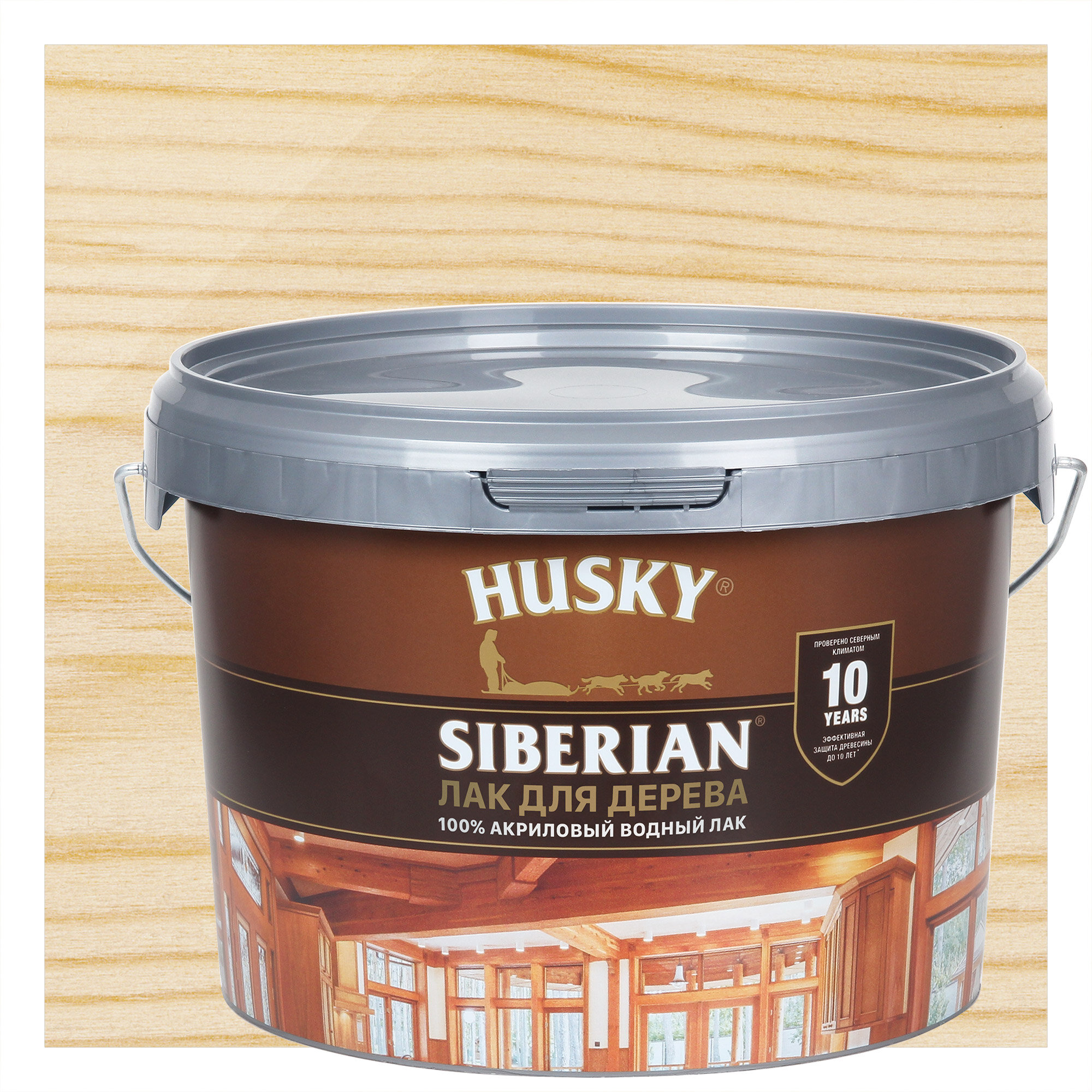 Лак для стен и потолков HUSKY Siberian бесцветный 2,5 л полуматовый