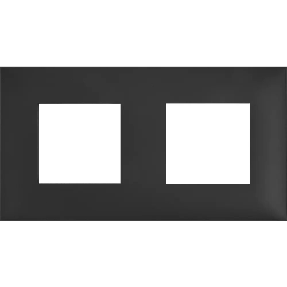 фото Рамка для розеток и выключателей DKC Avanti 2 поста цвет черный матовый