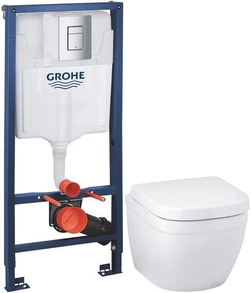 Комплект подвесной унитаз Grohe Euro Ceramic 39206000 + 39330001 + система инсталляции Grohe 38772001