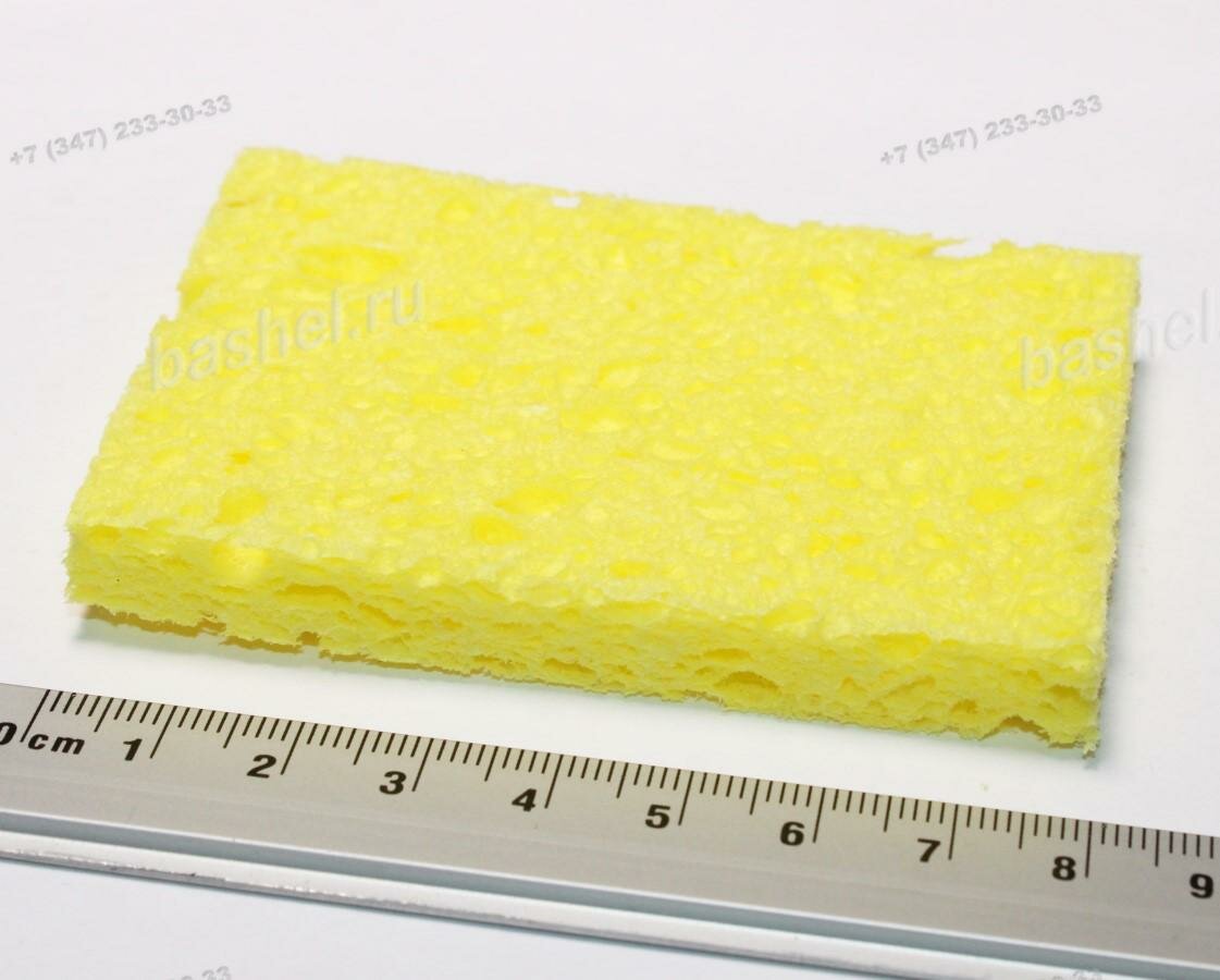 фото Губка для чистки паяльников ELEMENT (увлажненная) 80х52мм желтая электротовар