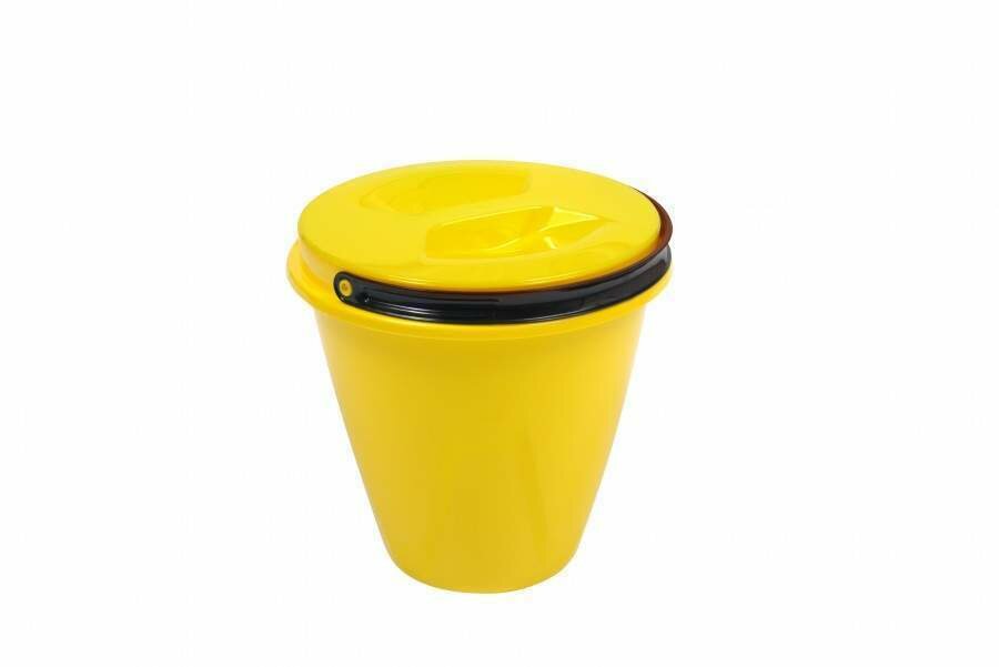 Ведро Лайт 5л с крышкой желтое, пластик, 10033050 Радиан (арт. 819699)