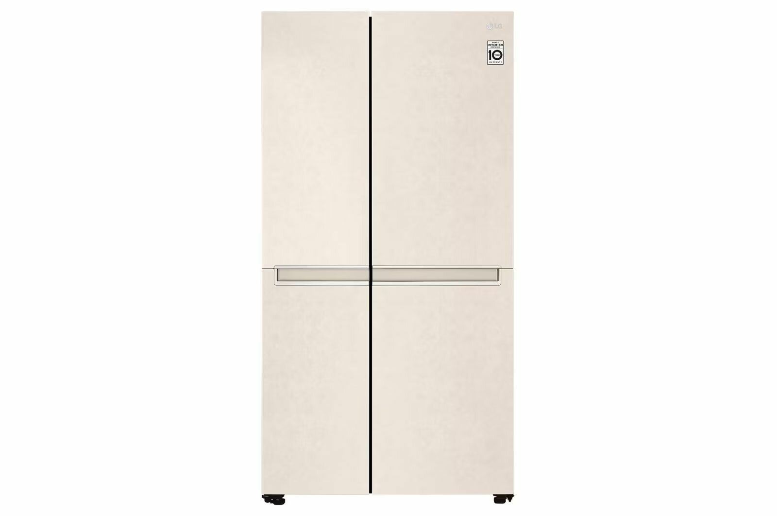 Холодильник LG GC-B257JEYV инверторный, Side by Side, бежевый - фотография № 1