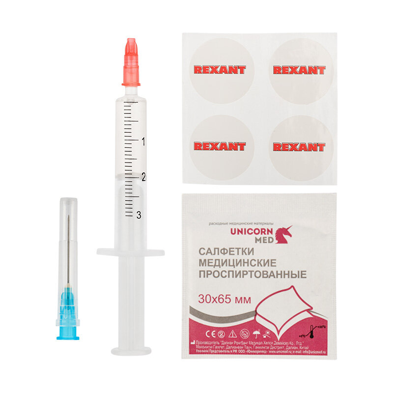 фото Rexant Смазка Rexant SX-1 09-3981, для кулеров/вентиляторов (шприц, 2мл)