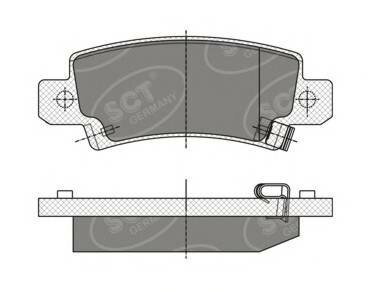 Задние колодки sct germany SP350 с датчиком износа