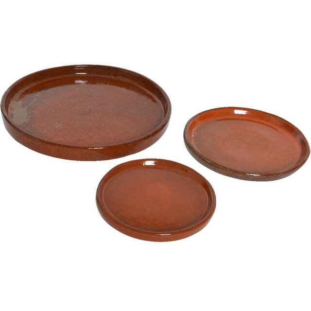 фото Kaemingk Набор керамических поддонов для кашпо Фэрмонт 25-45 см, красный, 3 шт 851004