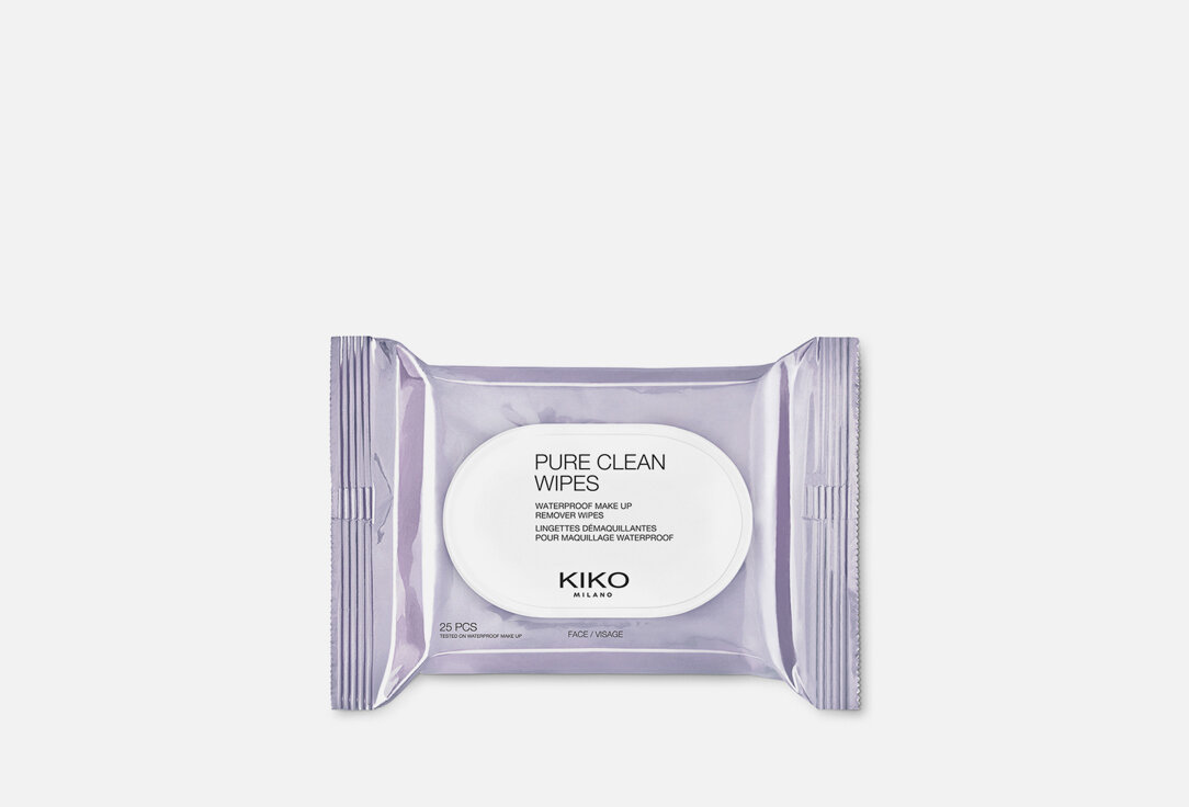 Салфетки для лица для снятия макияжа KIKO MILANO, PURE CLEAN WIPES 25мл