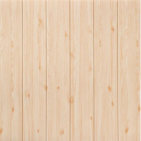 фото Листовая панель ПВХ самоклеящаяся мягкая 3D дерево бежевое 700x700x4 мм 0.49 м²