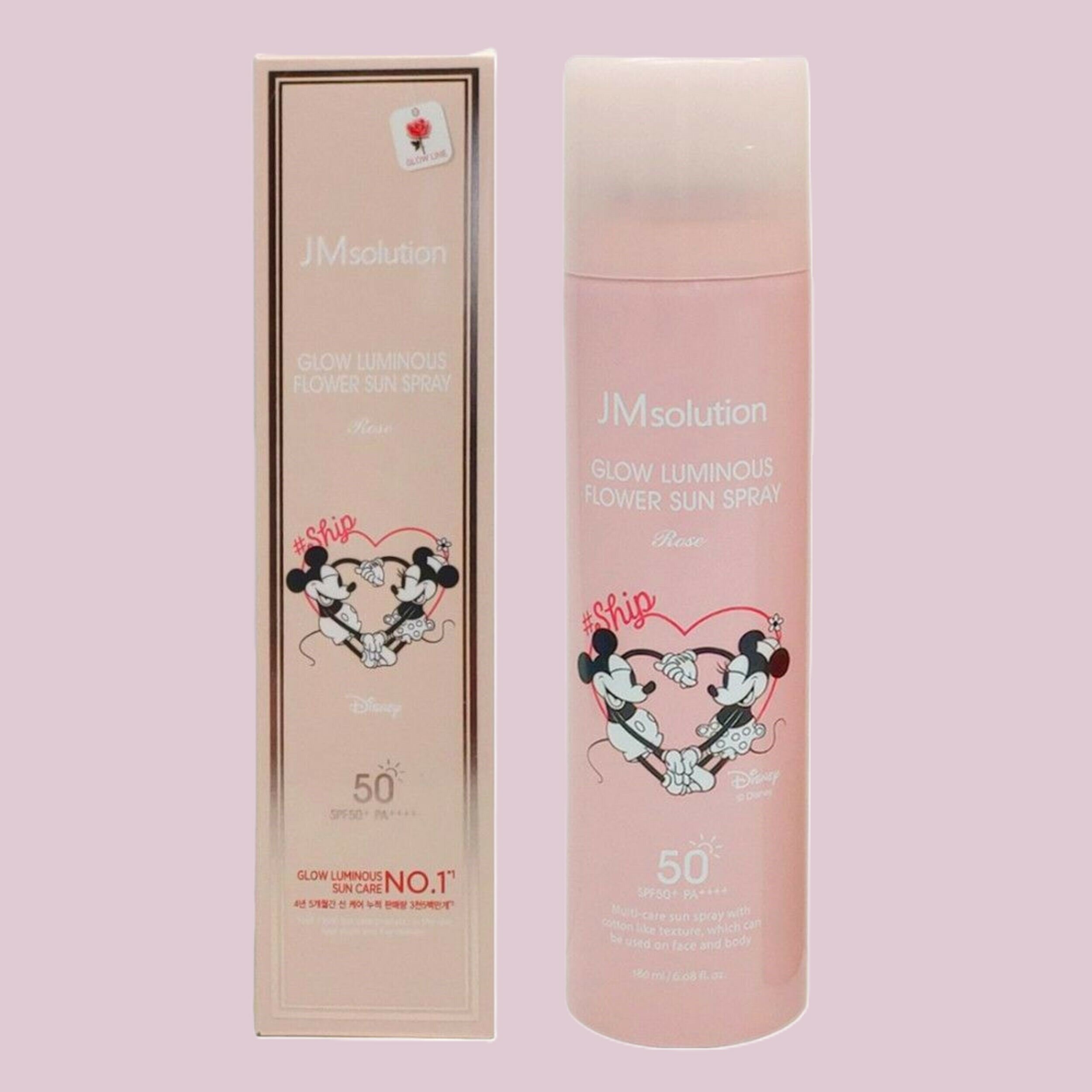 "JMsolution Disney Collection Heart Luminous Rose" - солнцезащитный спрей SPF50+, 180 мл